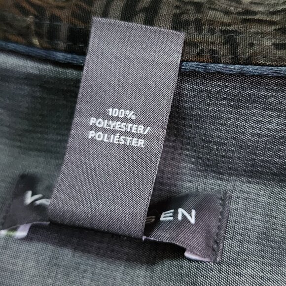 Van Heusen Shirt Mens Plus Size 4XL Brown Black Tropical Palm Leaf Dark Vacation - Picture 5 of 8